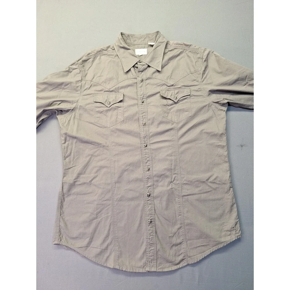 Stetson Mens Grey Swirl Snap Western Shirt XL Embroidered Rodeo Chore‎ Club Work